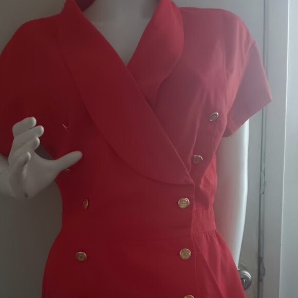 CHANEL BOUTIQUE RED WOOL MINI DRESS MADE IN FRANCE SIZE US 4 - Picture 1 of 13